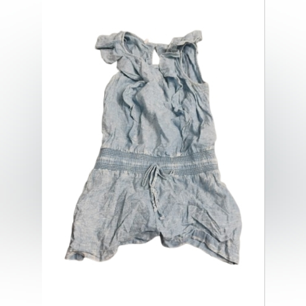 7 For All Mankind Women's Chambray Sleeveless Drawstring Romper Sz S